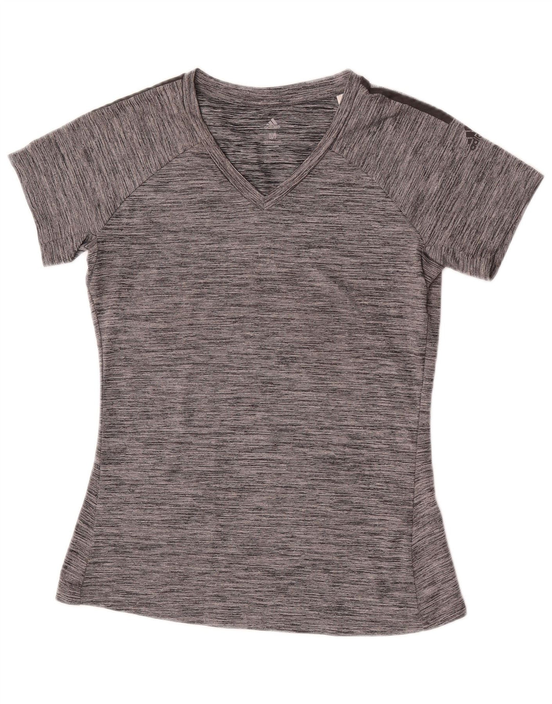Adidas Womens Climalite T-Shirt Top UK 12 Medium Grey Flecked Poliéster