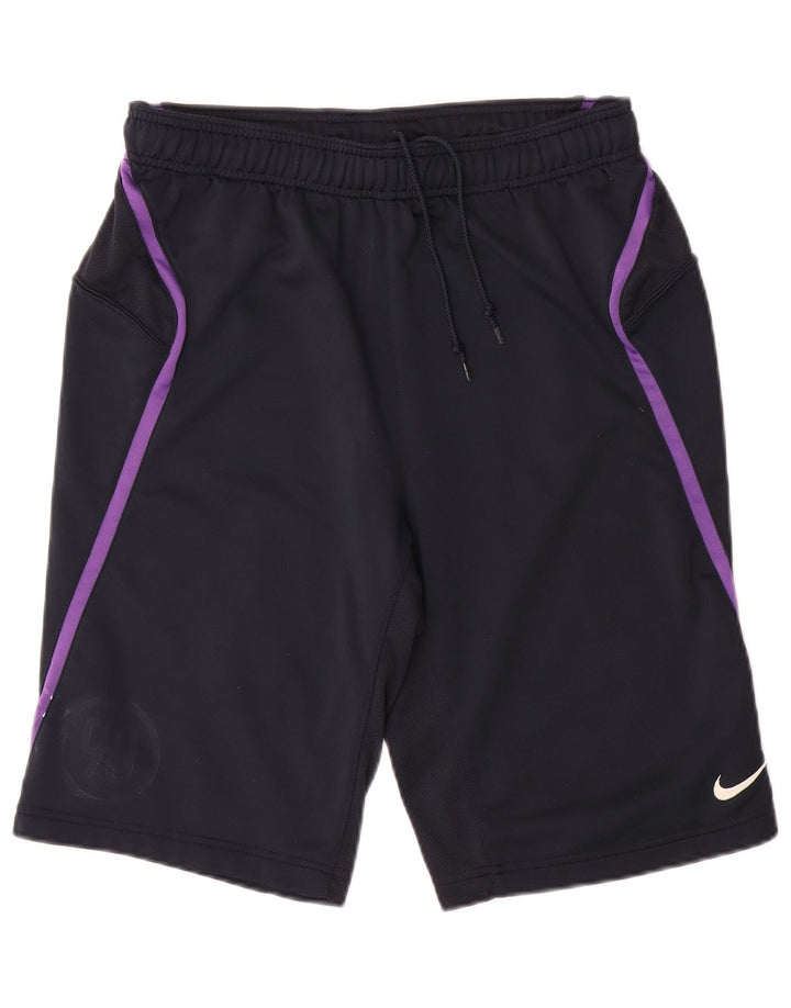 Shorts esportivos masculinos Nike médio azul marinho colorblock poliéster