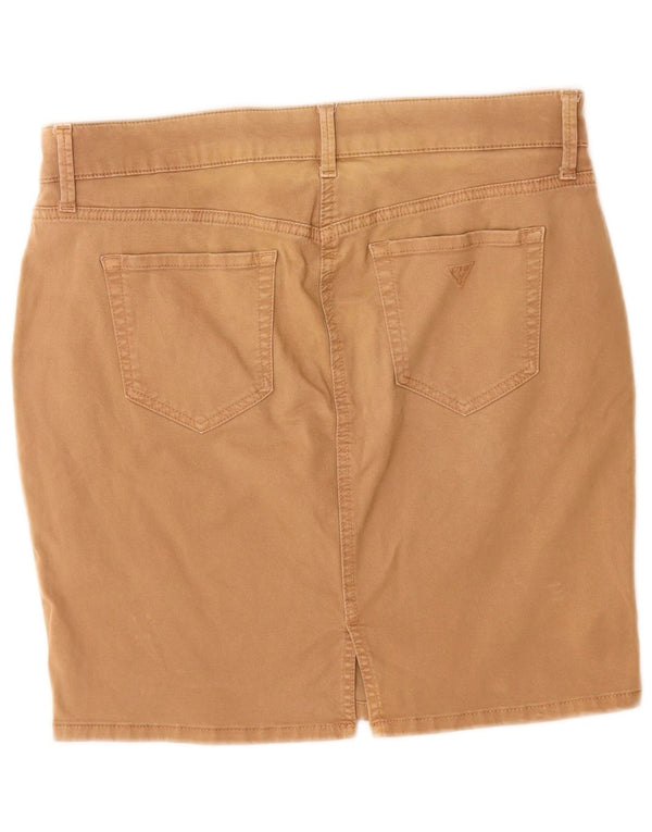 Mini saia feminina Guess W29 algodão bege médio