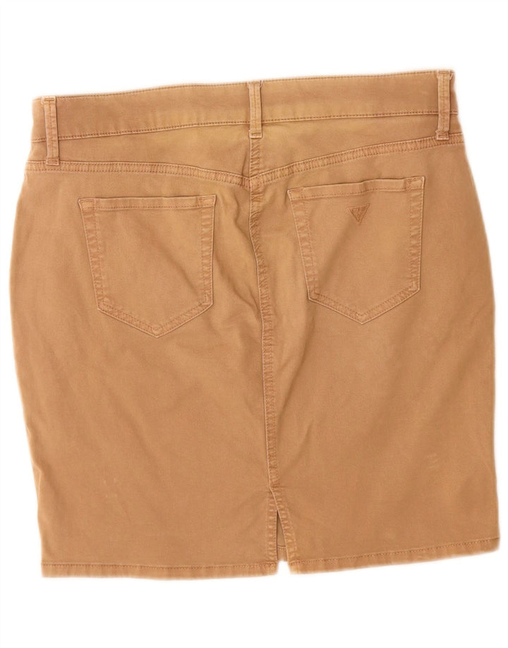 Mini saia feminina Guess W29 algodão bege médio