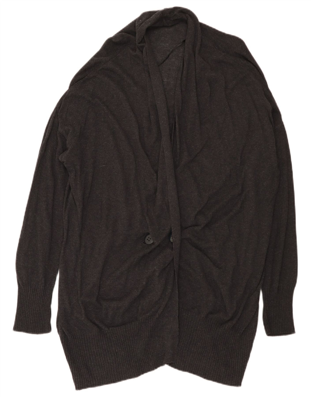 Zara Suéter feminino oversized longline cardigan Reino Unido 14 cinza médio