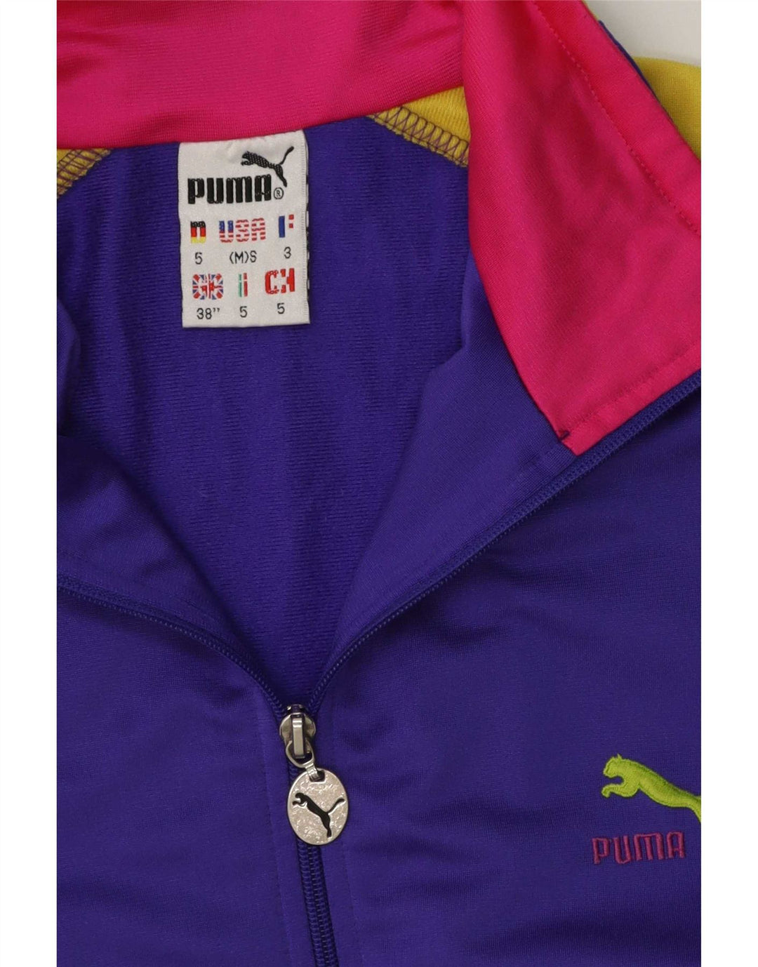 Puma Mens Tracksuit Top Jacket Médio Roxo Colorblock Poliéster