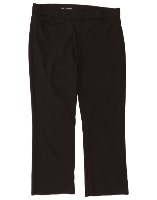 Zara Calça feminina reta casual XL W32 L25 algodão preto