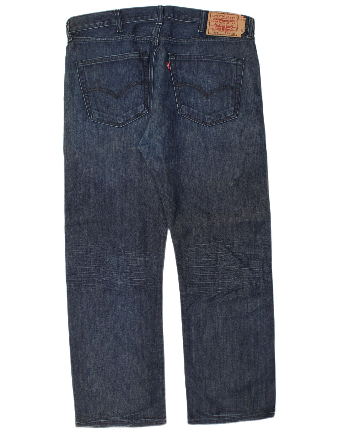 Levi's Masculino 501 Straight Jeans W38 L30 Azul Marinho Algodão