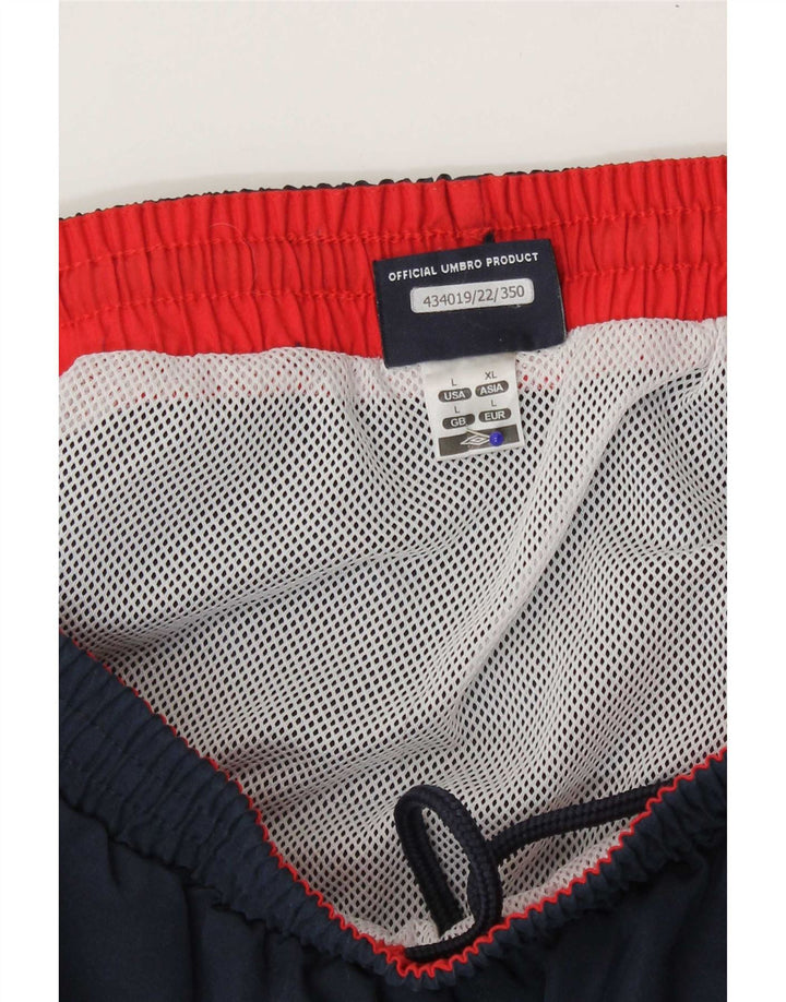 Shorts esportivos masculinos Umbro grandes poliéster azul marinho