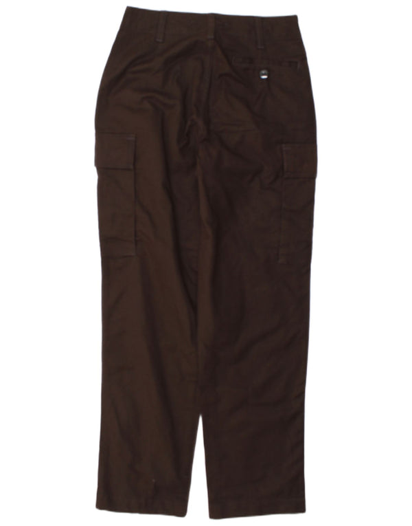 Vintage Mens Straight Cargo Trousers W32 L32 Brown Cotton