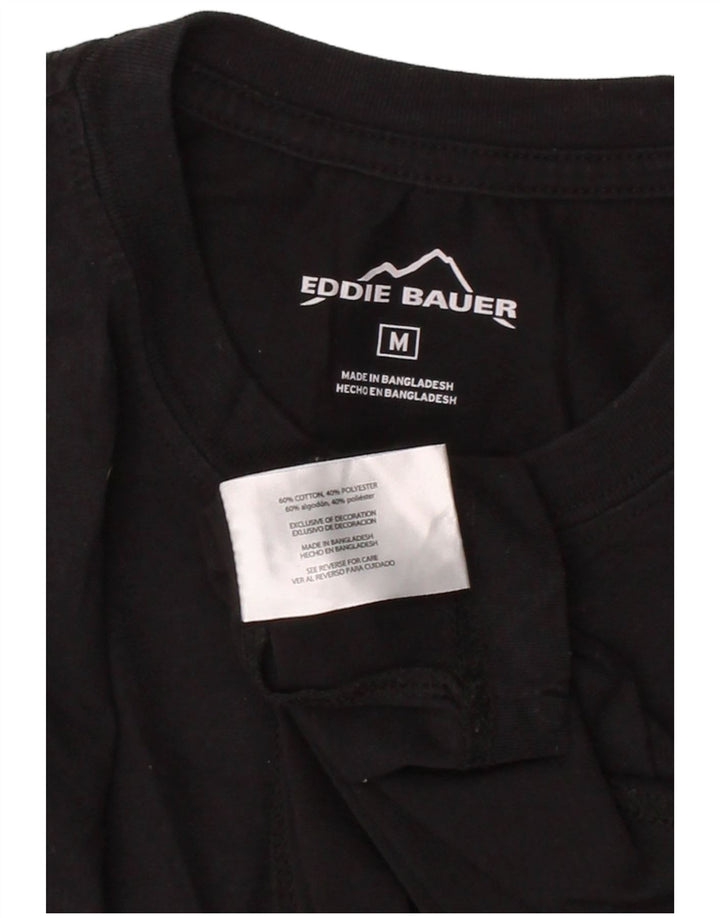 EDDIE BAUER Top masculino de manga comprida de algodão preto médio