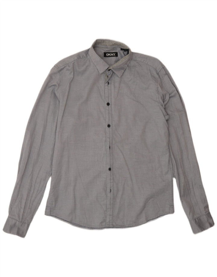 Camisa masculina Dkny grande algodão cinza