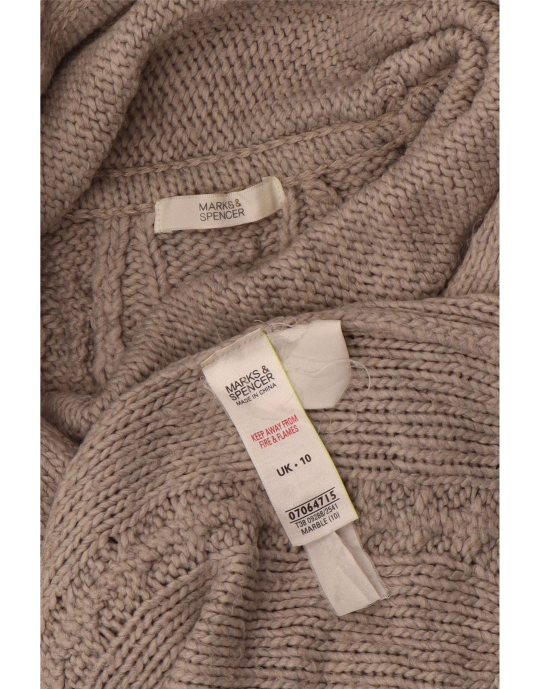 Suéter feminino Marks & Spencer com gola redonda Reino Unido 10 pequeno cinza acrílico