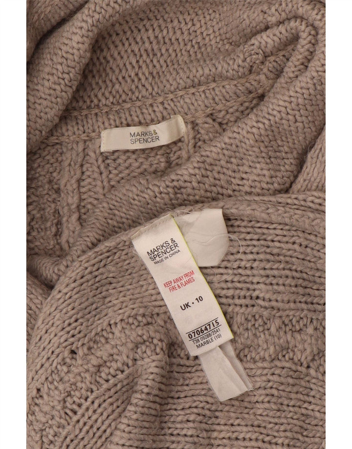 Suéter feminino Marks & Spencer com gola redonda Reino Unido 10 pequeno cinza acrílico