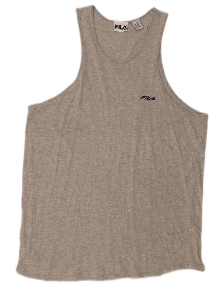 Fila Womens Vest Top UK 14 Médio Algodão Cinza