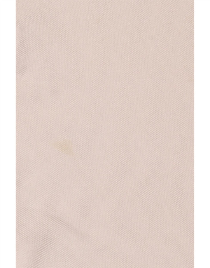 Camisa polo masculina de manga comprida Kappa de algodão branco médio