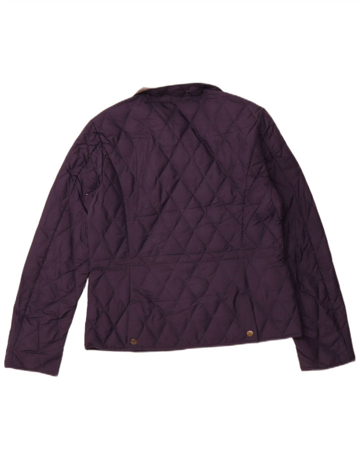 Jaqueta feminina acolchoada acolchoada EDDIE BAUER UK 14 poliéster azul marinho médio