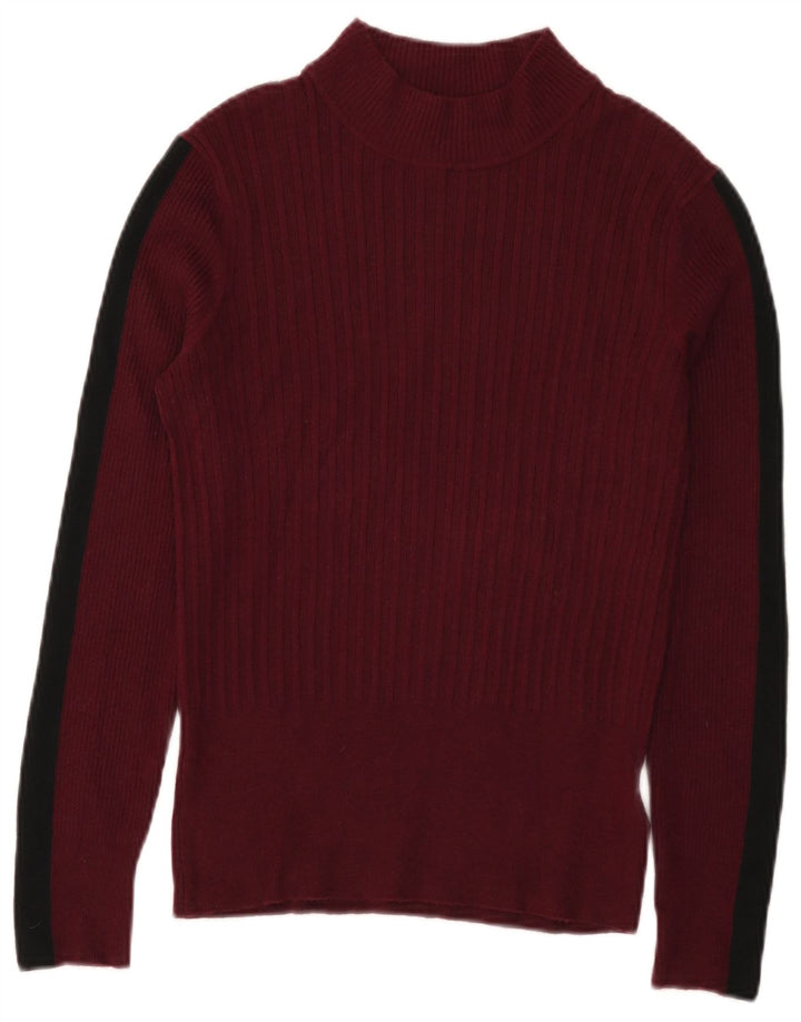 Suéter feminino Marks & Spencer com gola tartaruga Reino Unido 12 médio Borgonha