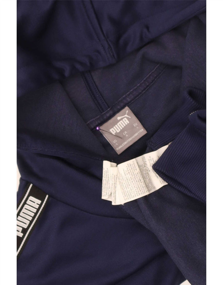 Suéter com capuz gráfico masculino Puma grande poliéster azul marinho