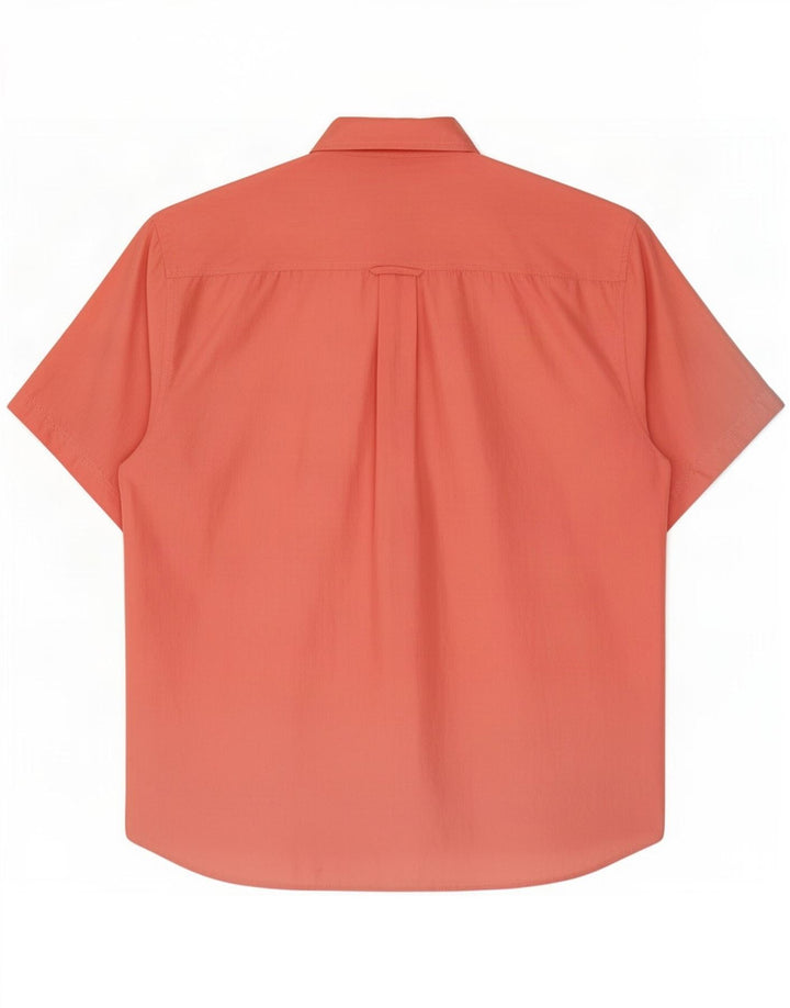 camisa masculina de manga curta milano seda rosa média