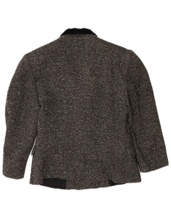 Jaqueta blazer feminina vintage manga 3/4 com peito duplo IT 42 cinza médio