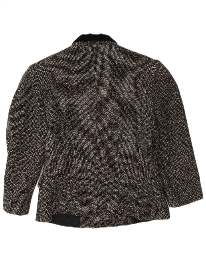 Jaqueta blazer feminina vintage manga 3/4 com peito duplo IT 42 cinza médio