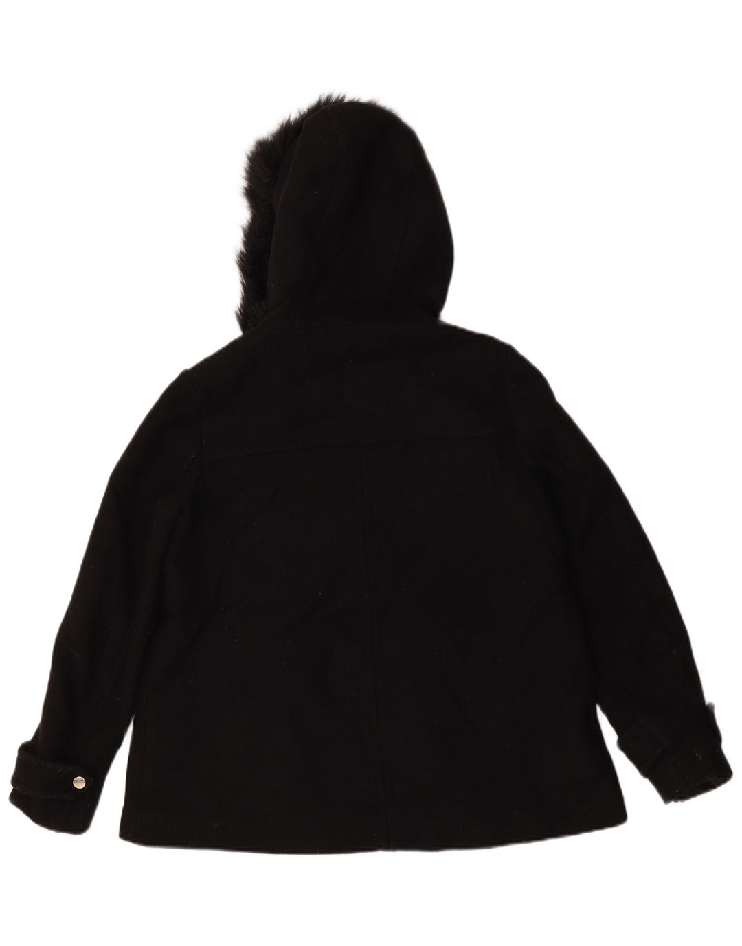 Sobretudo feminino curto com capuz Zara UK 10 pequeno preto
