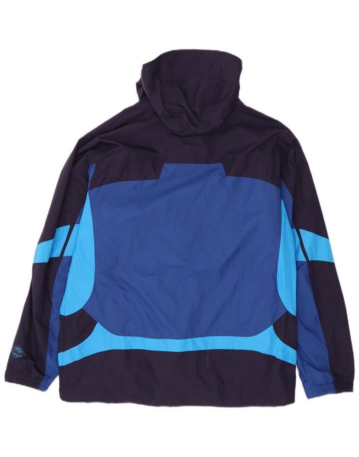 Jaqueta de chuva com capuz Columbia masculina Interchange UK 40 grande bloco colorido azul