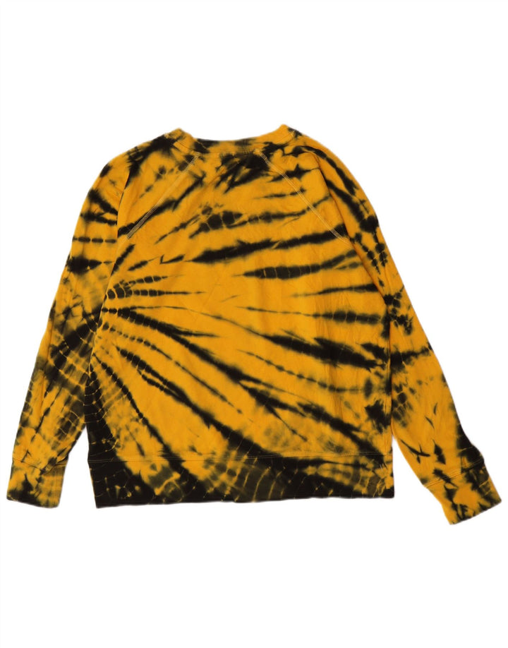 Suéter feminino Dkny com estampa gráfica grande, UK 10, pequeno, amarelo, tie-dye