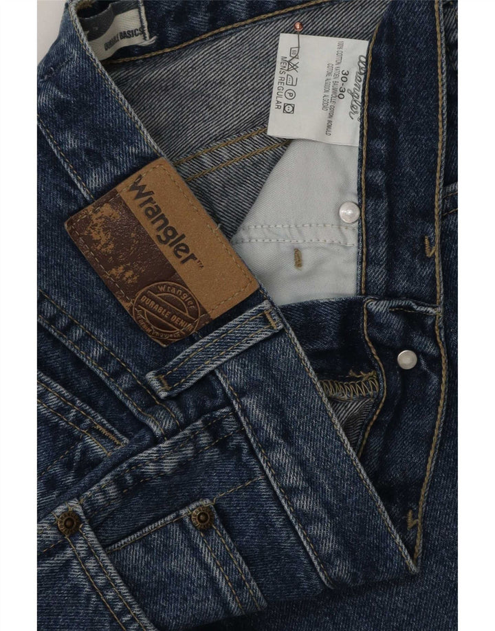 Wrangler Masculino Regular Straight Jeans W30 L30 Azul Algodão
