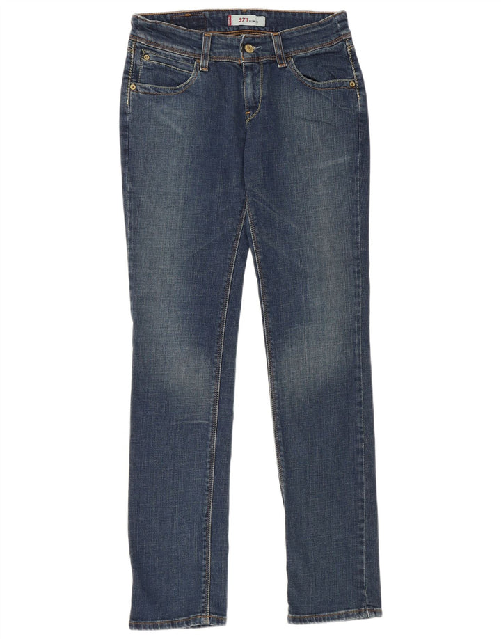 Calça jeans feminina Levi's 571 Slim W30 L32 azul algodão