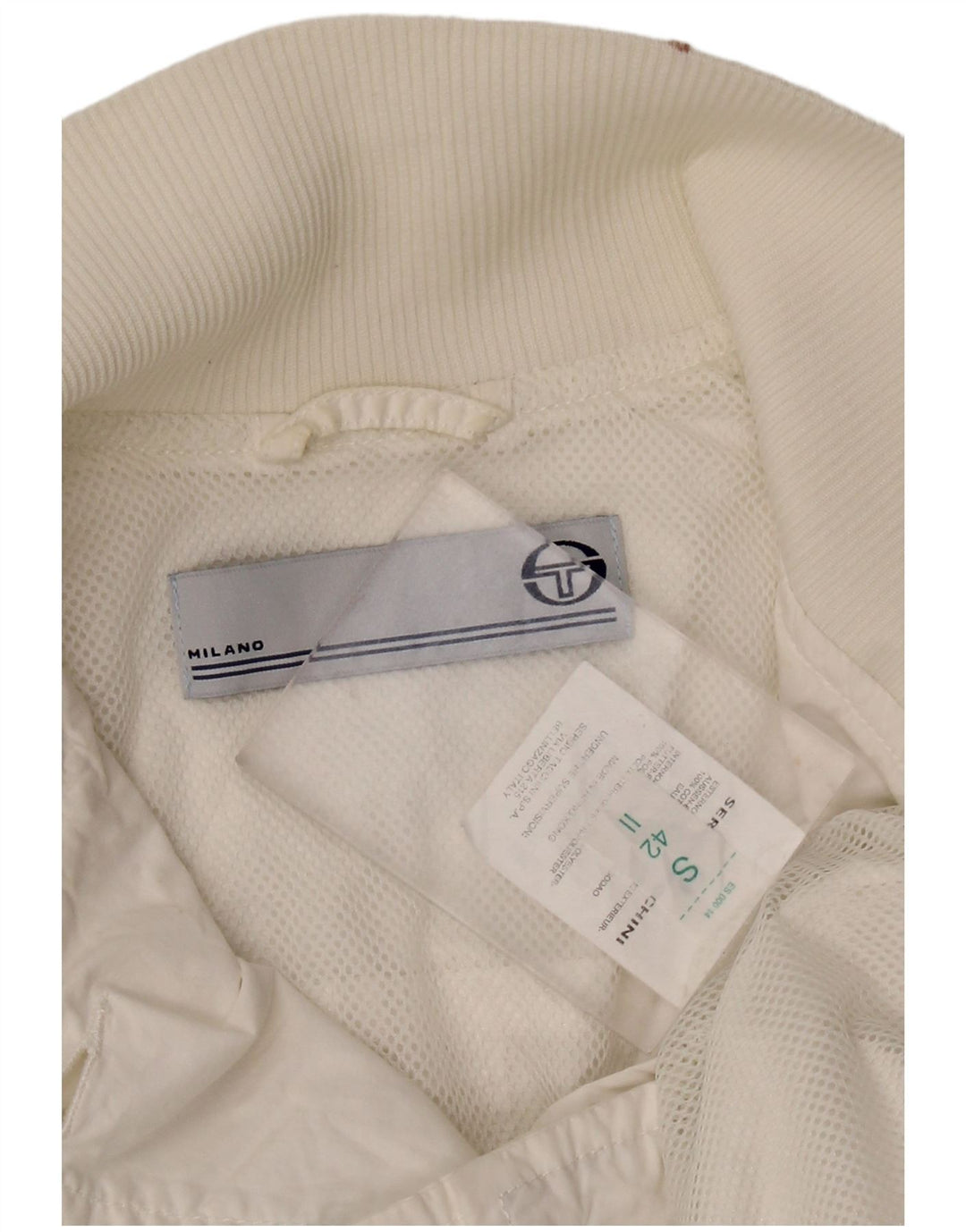 Jaqueta bomber feminina Sergio Tacchini Reino Unido 10 poliéster branco pequeno