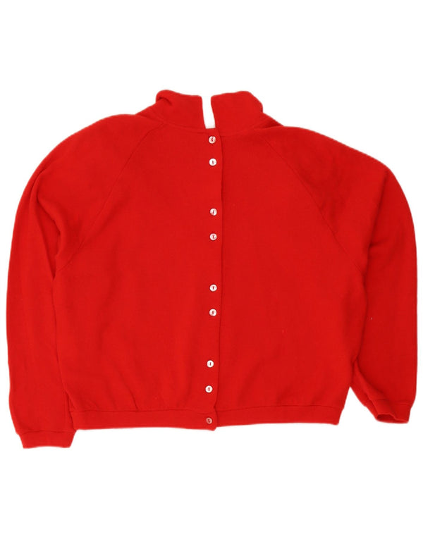 Suéter feminino Stefanel com gola polo grande e grande, Reino Unido 14, médio, vermelho