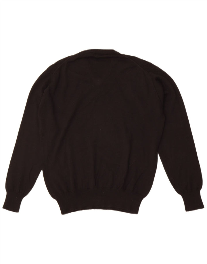 Suéter masculino Cerruti 1881 com decote em V IT 48 lã merino preta média