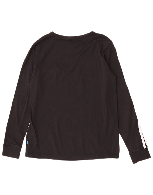 Top Feminino Adidas Manga Longa UK 10 Pequeno Algodão Preto