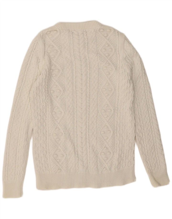 Zara Suéter feminino com gola redonda médio branco