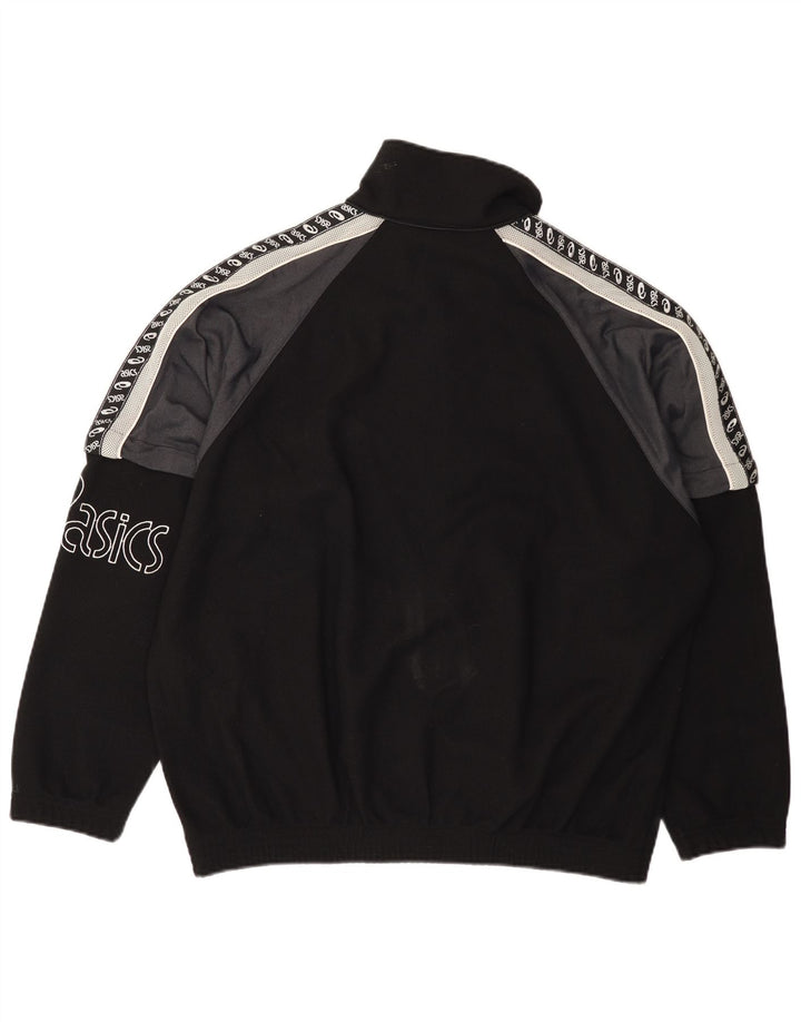 Asics Mens Graphic Tracksuit Top Jaqueta Grande Bloco Colorido Preto