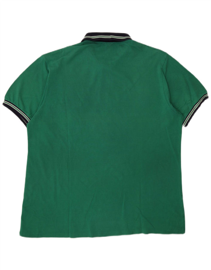 Camisa polo masculina Lacoste tamanho 7 2XL algodão verde