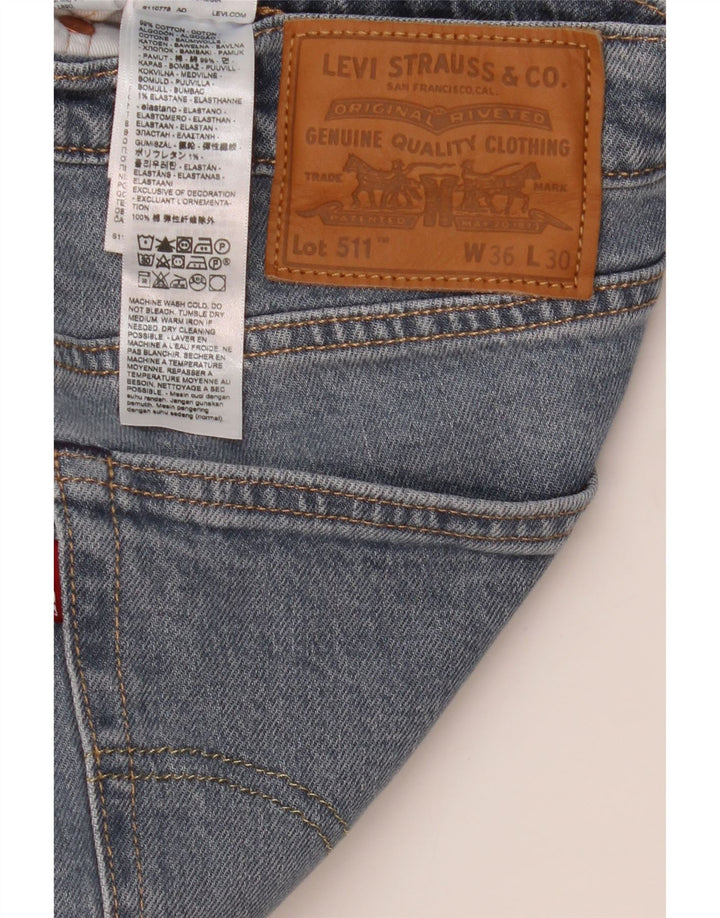 Calça Jeans Levis 511 Slim Masculina W36 L30 Azul Algodão