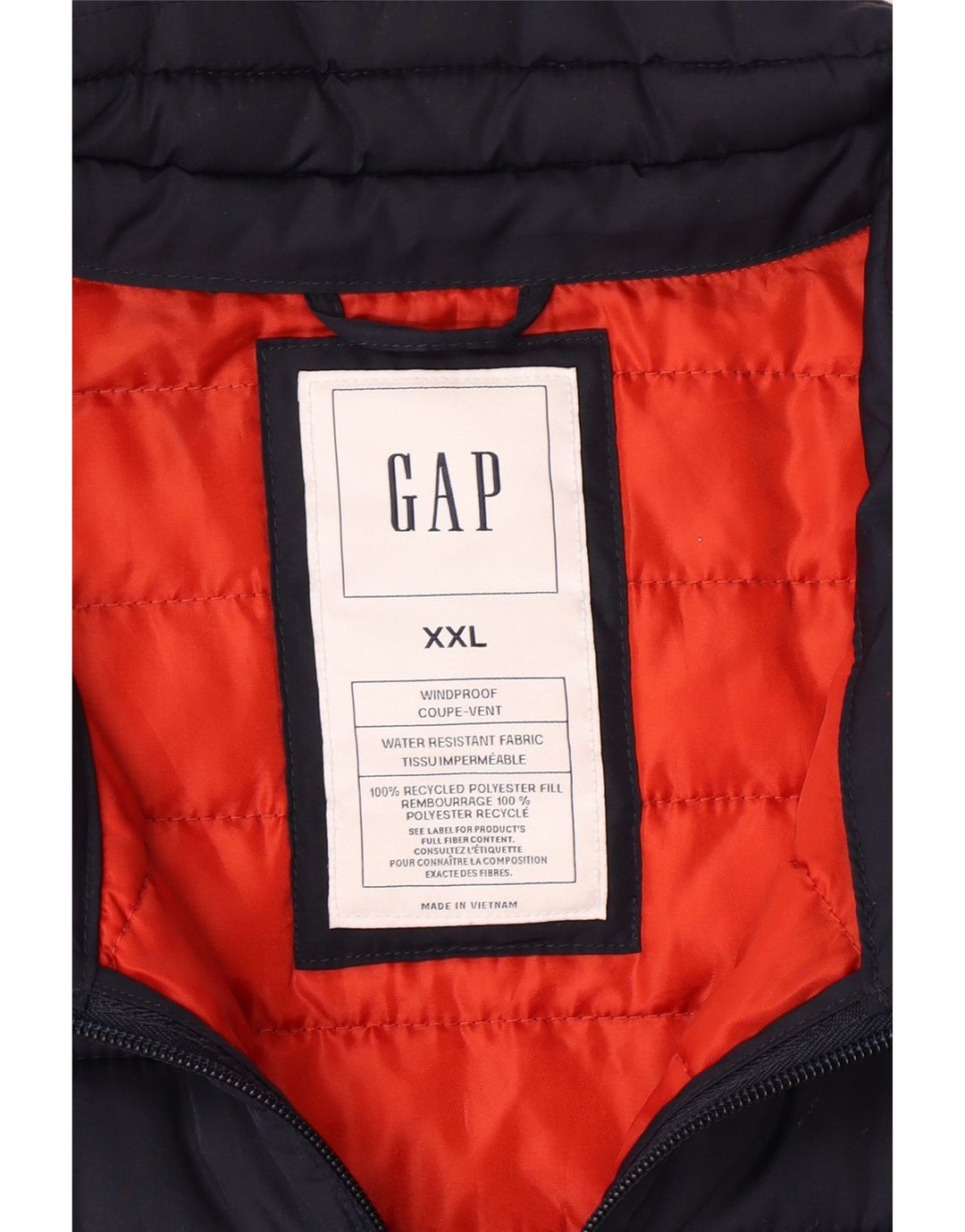 Colete acolchoado masculino GAP UK 44 2XL poliéster azul marinho