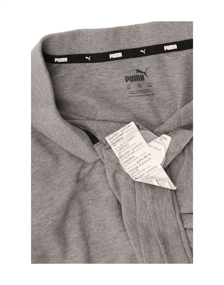 Camisa polo masculina Puma 2XL algodão manchado cinza