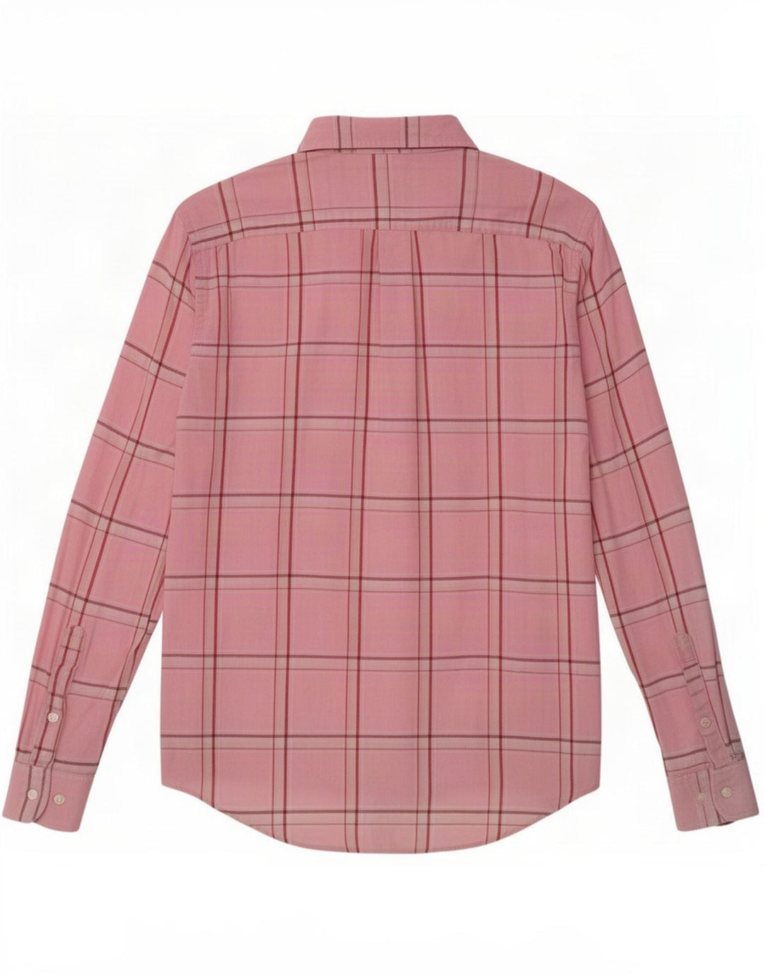 Camisa masculina Murphy & Nye de algodão xadrez rosa médio