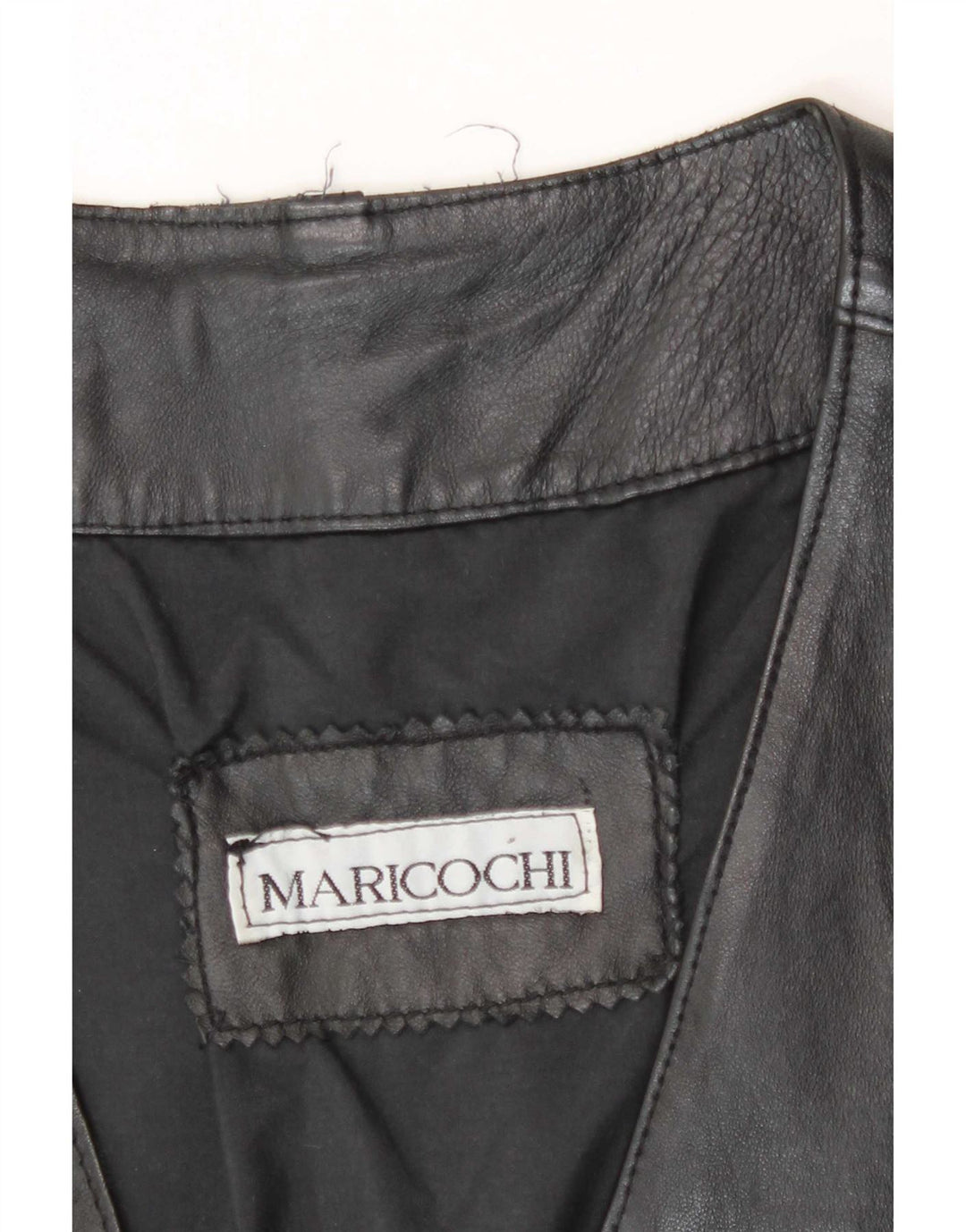 Colete de couro masculino vintage grande preto