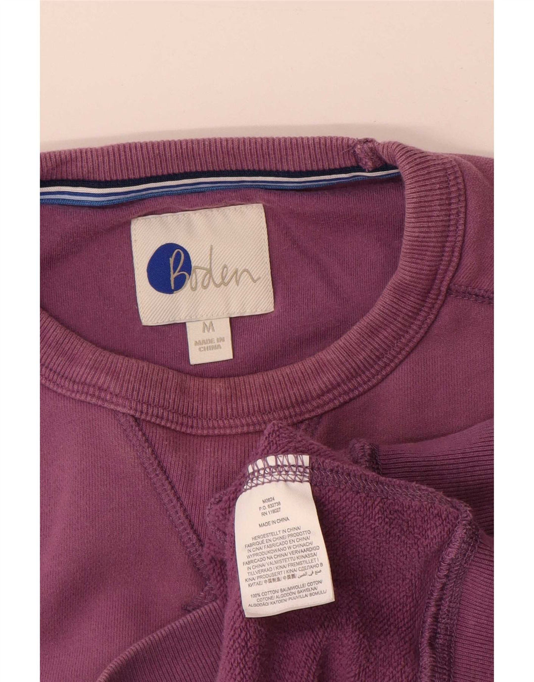 Boden moletom masculino jumper médio algodão roxo
