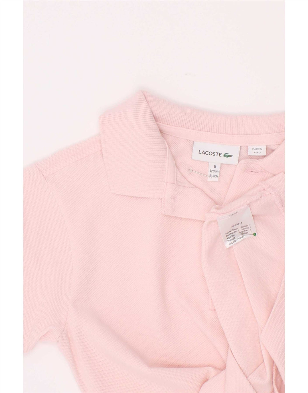 Polo Lacoste Menino 7-8 Anos Algodão Rosa