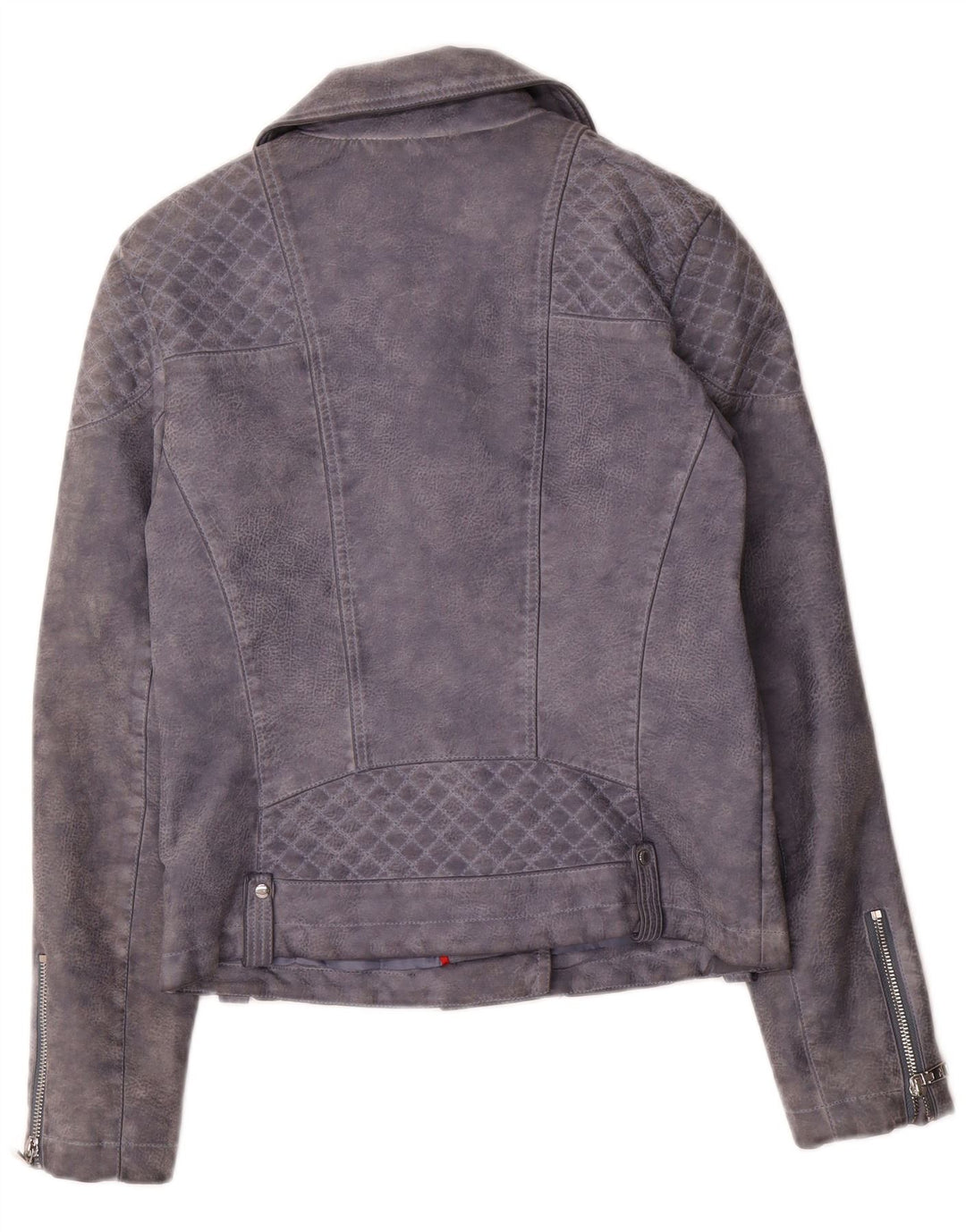 Jaqueta feminina de couro sintético Tommy Hilfiger para motociclista Reino Unido 10 pequena cinza