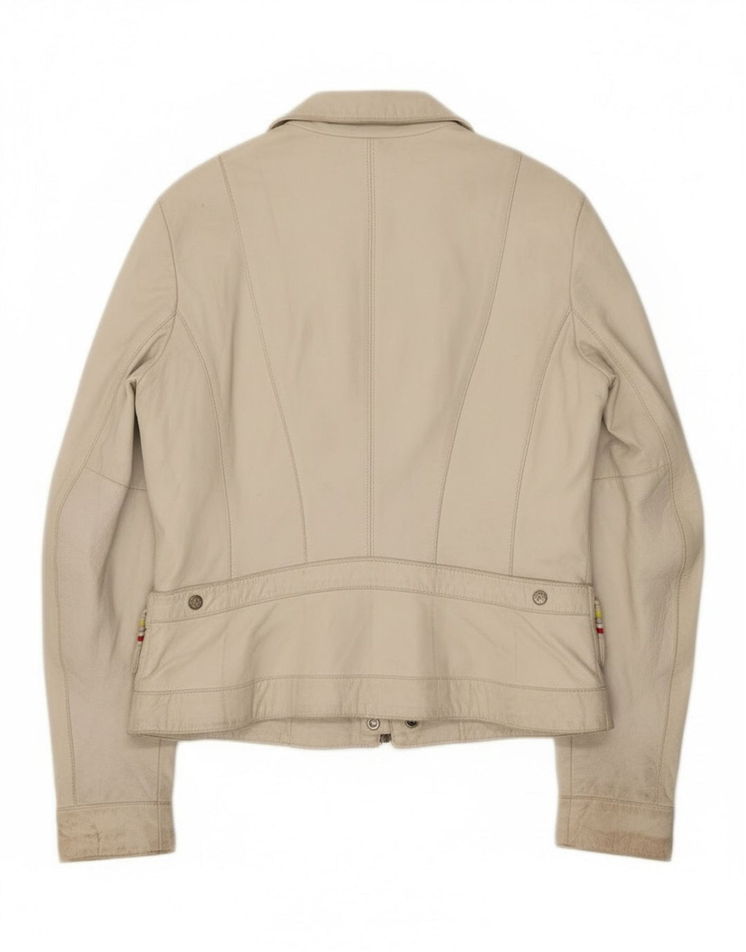 Jaqueta de couro feminina Kor@Kor IT 48 XL em couro branco