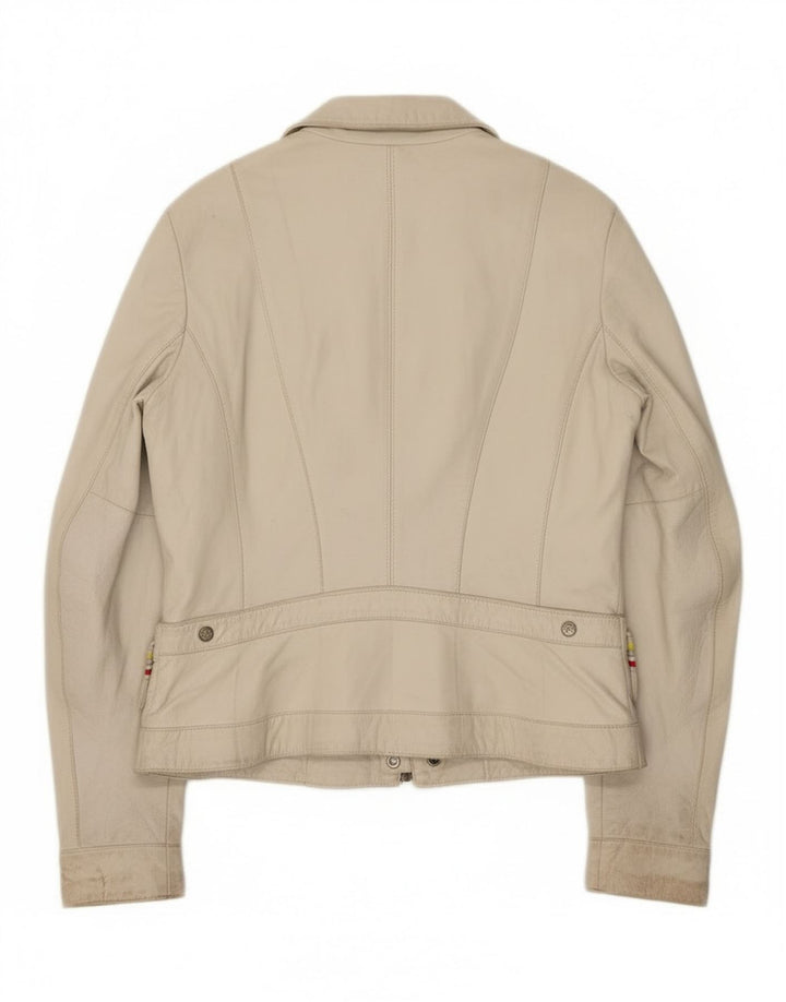 Jaqueta de couro feminina Kor@Kor IT 48 XL em couro branco