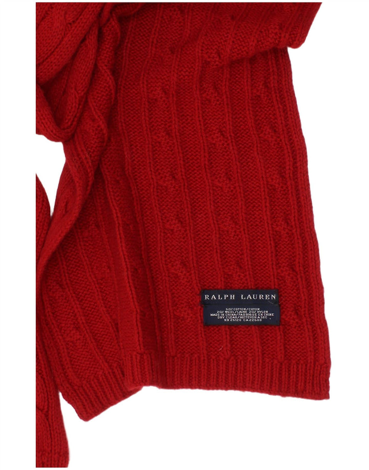 Cachecol feminino Ralph Lauren em malha retangular tamanho único algodão vermelho