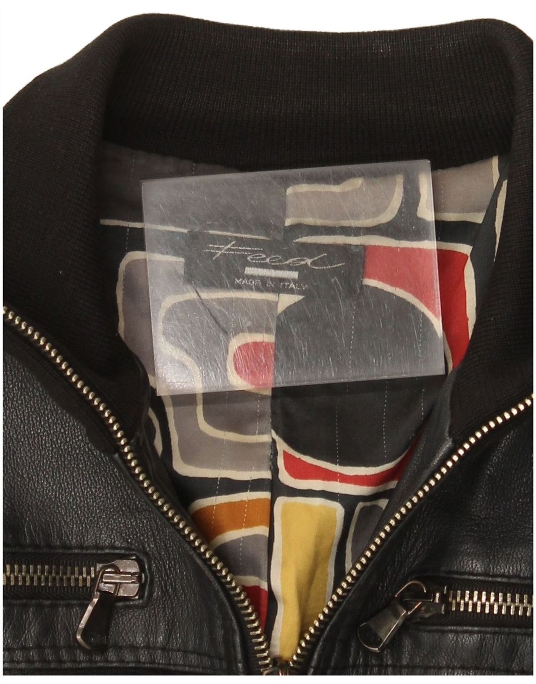 Jaqueta bomber de couro feminina vintage UK 10 pequena preta