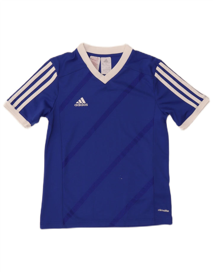 Camiseta Adidas Menino Climalite Top 11-12 Anos Grande Azul Poliéster