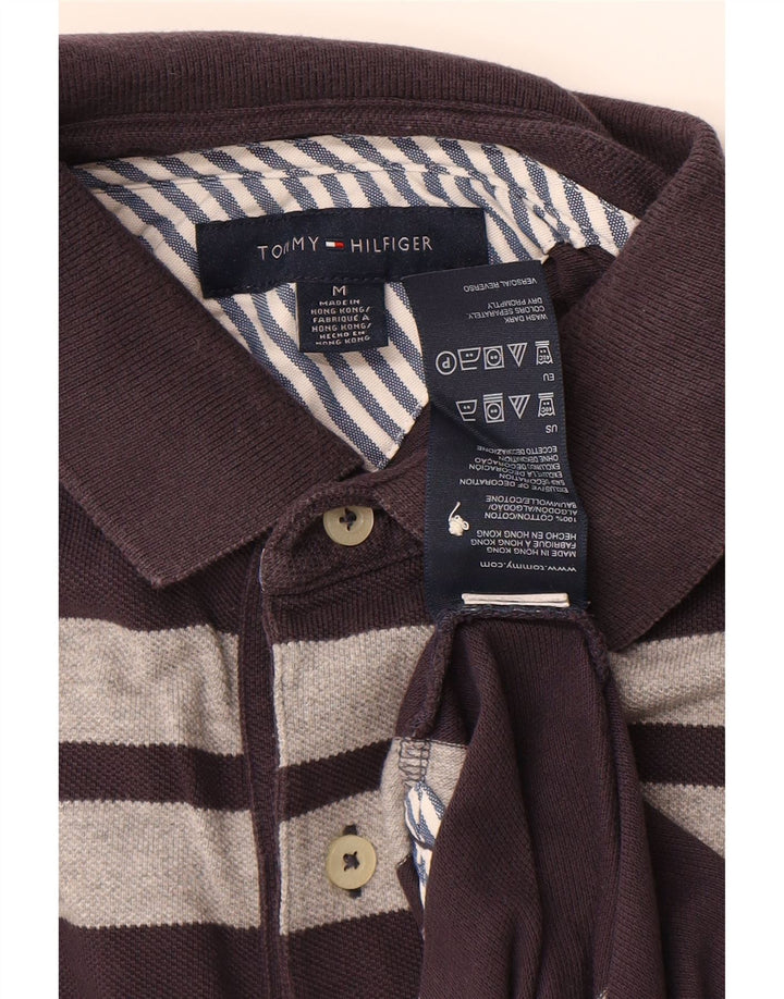 Camisa polo masculina TOMMY HILFIGER médio algodão listrado azul marinho