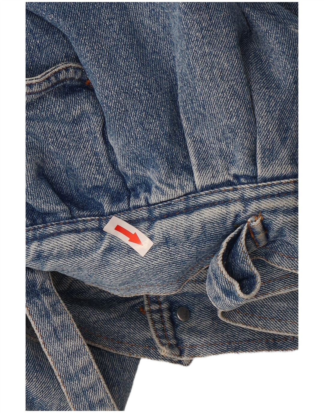 Jaqueta jeans masculina Sherpa vintage azul médio