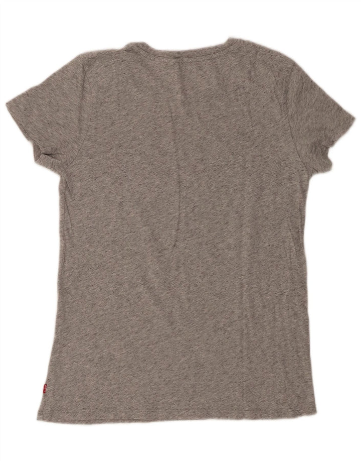 Camiseta feminina gráfica Levi's UK 10 pequena cinza manchada